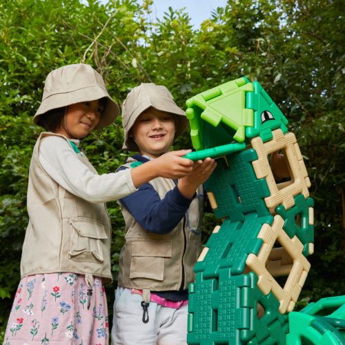 Set educativ de construcție cu dinozauri, 130 piese – Giant Polydron Dinosaur