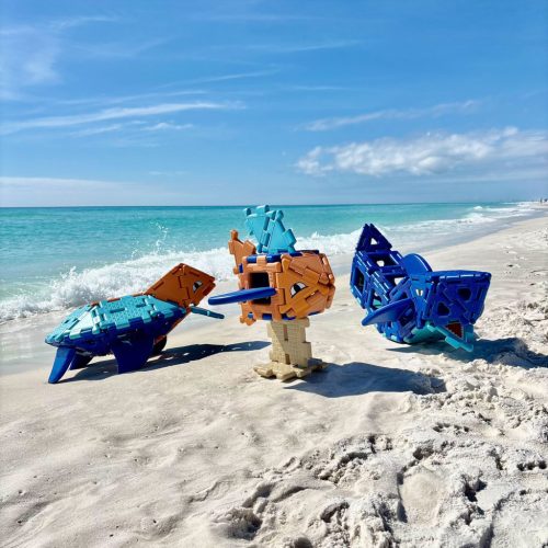 Set educativ de construcție cu animale marine, 66 piese – Giant Polydron Sealife