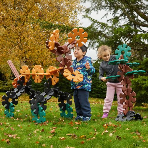 Set educativ de construcție creativă în culori naturale, 42 piese – Giant Octoplay
