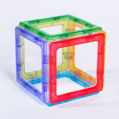 Set magnetic translucid pentru construcții 2D și 3D, 36 piese – Crystal MegaMag Polydron