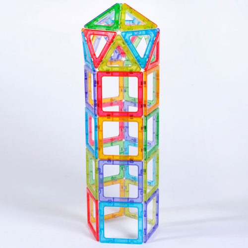 Set magnetic translucid pentru construcții 2D și 3D, 36 piese – Crystal MegaMag Polydron