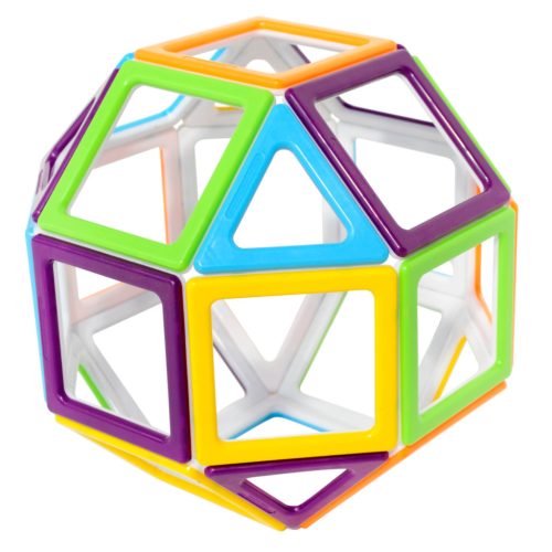 Set magnetic educativ de construcție 2D și 3D, 36 piese – MegaMag Polydron