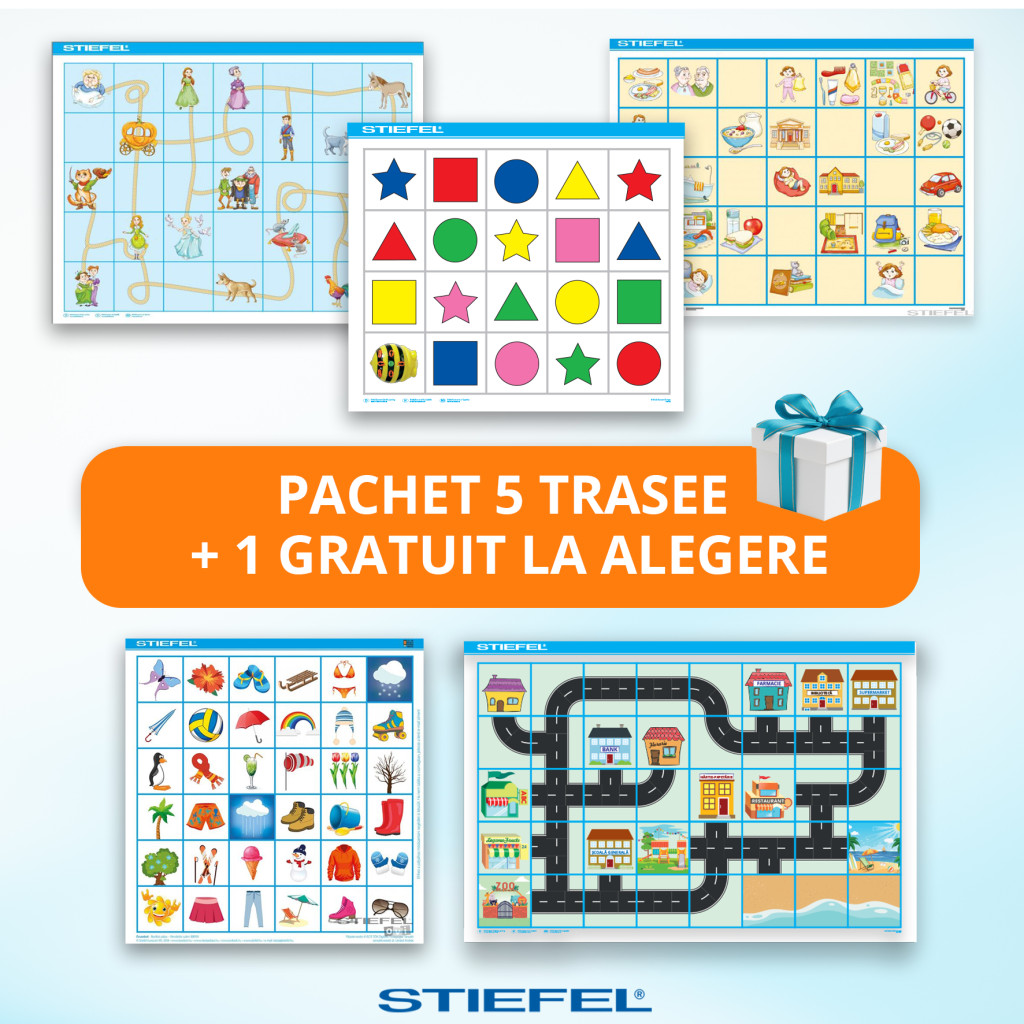 Pachet 5 trasee Bee-Bot + 1 traseu GRATUIT - Material didact