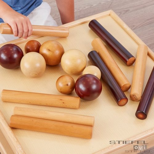 Tije și bile de lemn pentru copii (21 buc)