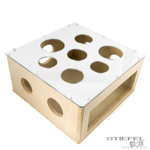 Cutie de jucării din lemn cu oglindă