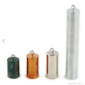   Set 4 cilindri metalici 200 g pentru experimente densitate aluminiu fier cupru plumb