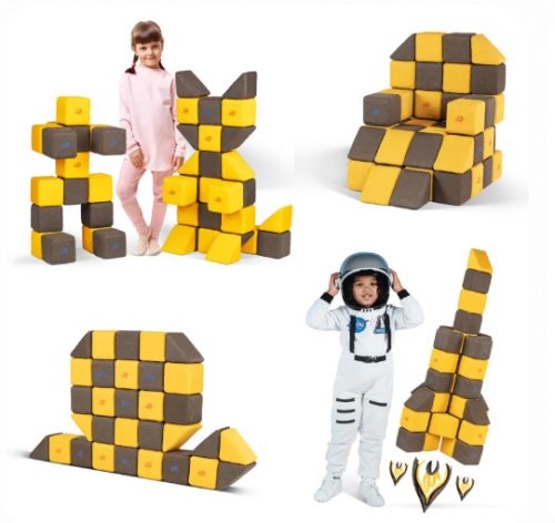 Set de cuburi magnetice moi JollyHeap Medium – 50 piese