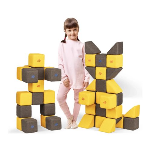Set de cuburi magnetice moi JollyHeap Medium – 50 piese