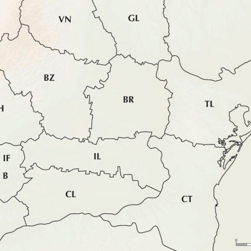 Hartă de perete România cu delimitarea județelor