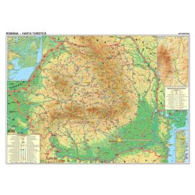   Hartă de perete România Turistică 100x70 cm șipci plastic