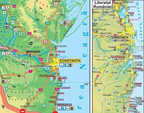 Harta de perete România Turistică șipci lemn