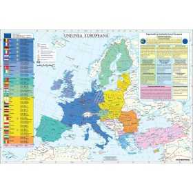 Harta de perete Uniunea Europeană 100x70 cm șipci plastic