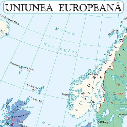 Harta de perete Uniunea Europeană 100x70 cm șipci plastic
