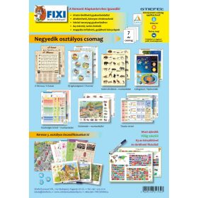   Pachet de miniplanșe FIXI pentru clasa IV cu 1 marker albastru și planșă, în limba maghiară