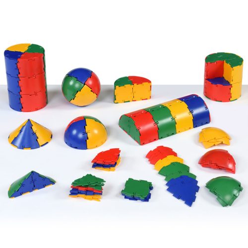 Set educativ pentru clasă cu forme sferice, cilindrice și conice, 196 piese – Original Polydron Sphera