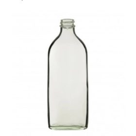   Sticlă plată (cu umăr înclinat) Clear Class Medical cu capac cu șurub negru R3/28 - 200mL x 20pcs