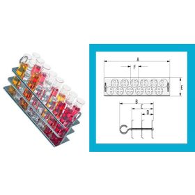   Clifton™ baie de apă raft din oțel inoxidabil pentru tuburi de testare, 26 găuri x 17 mm diametru