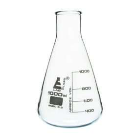   LabGlass®Flask Conic 1000ml, gât lat, sticlă borosilicată (pachet de 6)