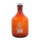 Sticlă de reactivi din sticlă ambrată cu dop din plastic - 250mL x 6 buc