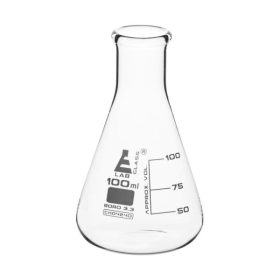   Flacon conic de sticlă gradat cu gât îngust - 100ml x 12buc