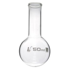   Sticlă borosilicată cu fund rotund și gât îngust - 50ml x 12buc