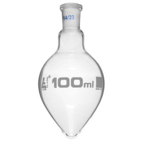   Balon de distilare în formă de pară 14/23 din sticlă cu îmbinare 14/23 și capacitate de 100 ml (12buc)
